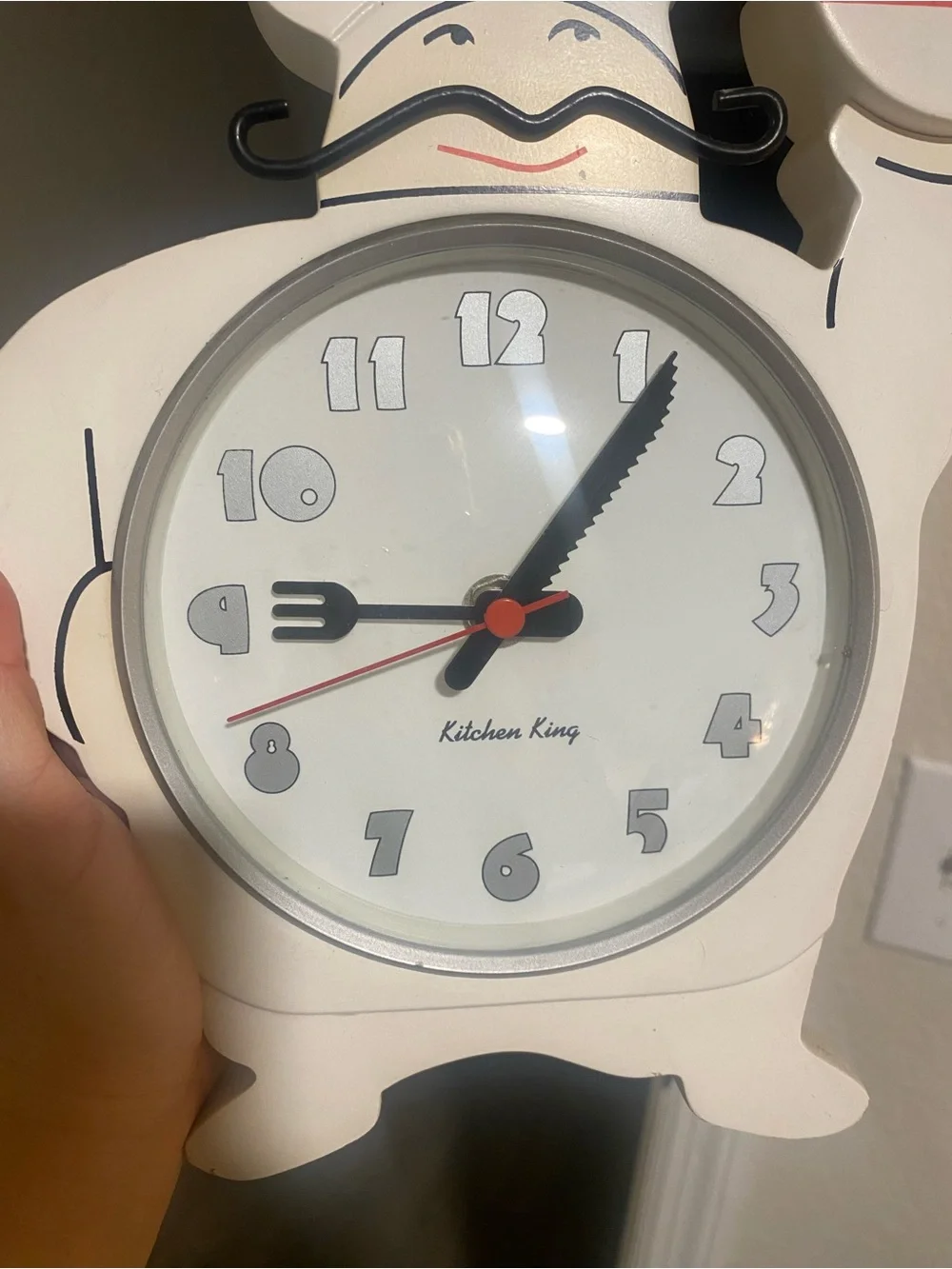 White Chef Wall Clock - White